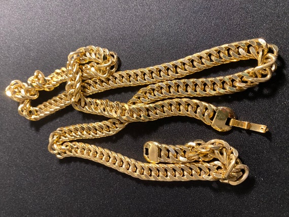 Long Gold Tone Curb Chain by Monet - image 2