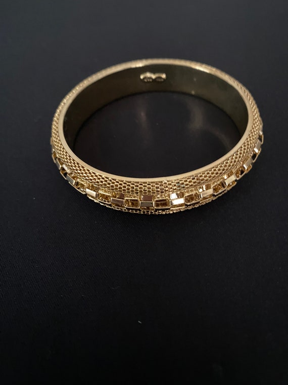 Graziano Gold Mesh Look Bangle Bracelet - image 5