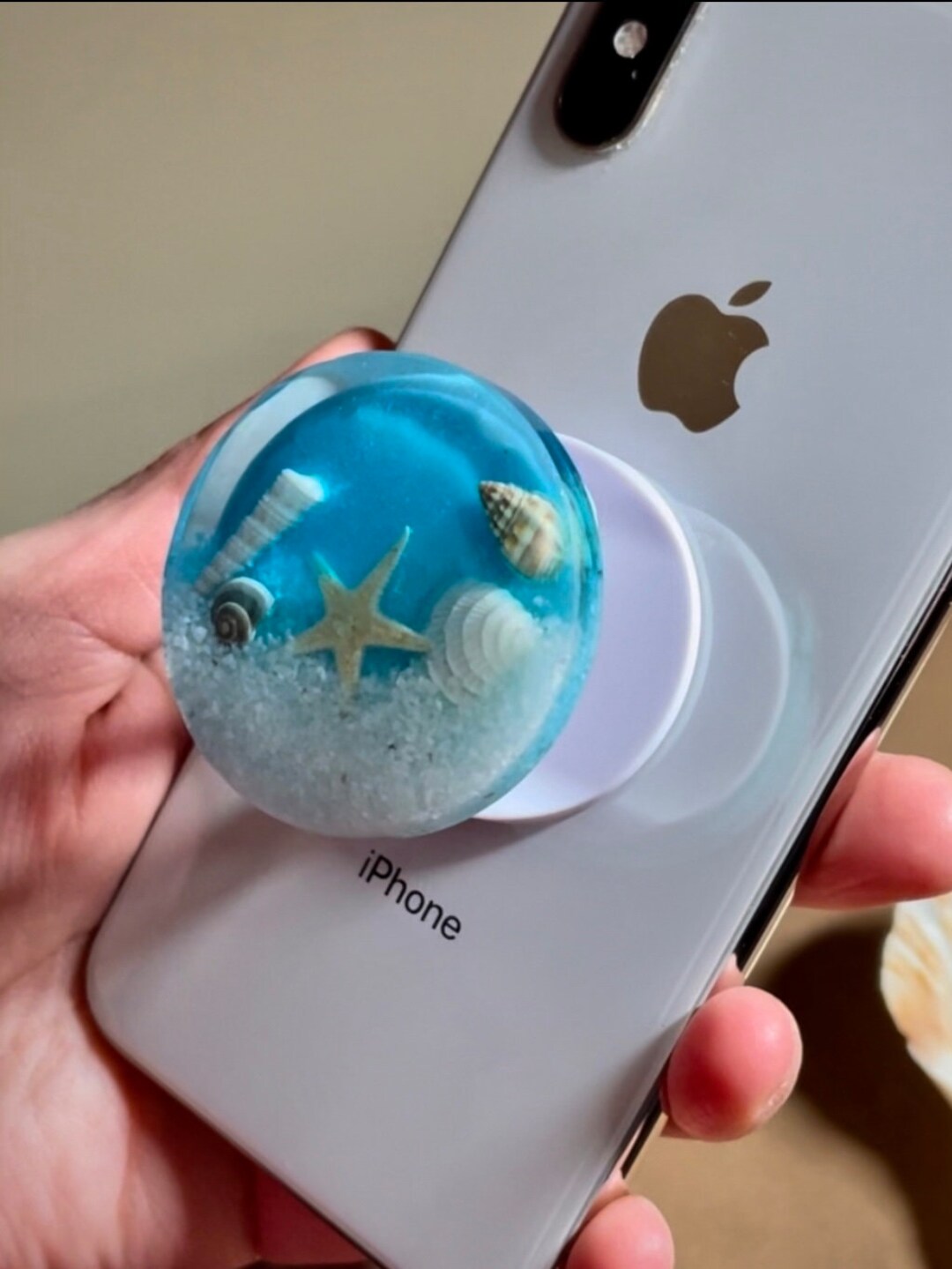 Seashell Phone Grip/resin Phone Grip Holder/ocean Phone Grip ...