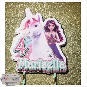 Unicorn Academy Theme Cake Topper. Personalized cake topper.