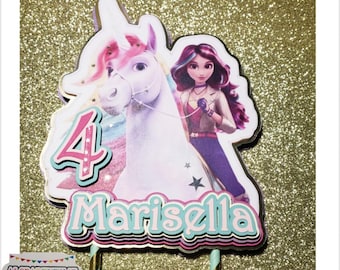 Unicorn Academy Theme Cake Topper. Personalized cake topper.