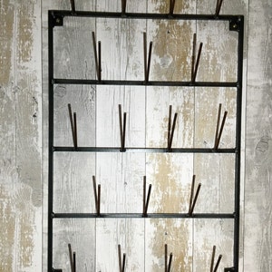 Handmade in UK steel metal French style bottle dryer cup mug glass rack industrial look cafe bar plate rack