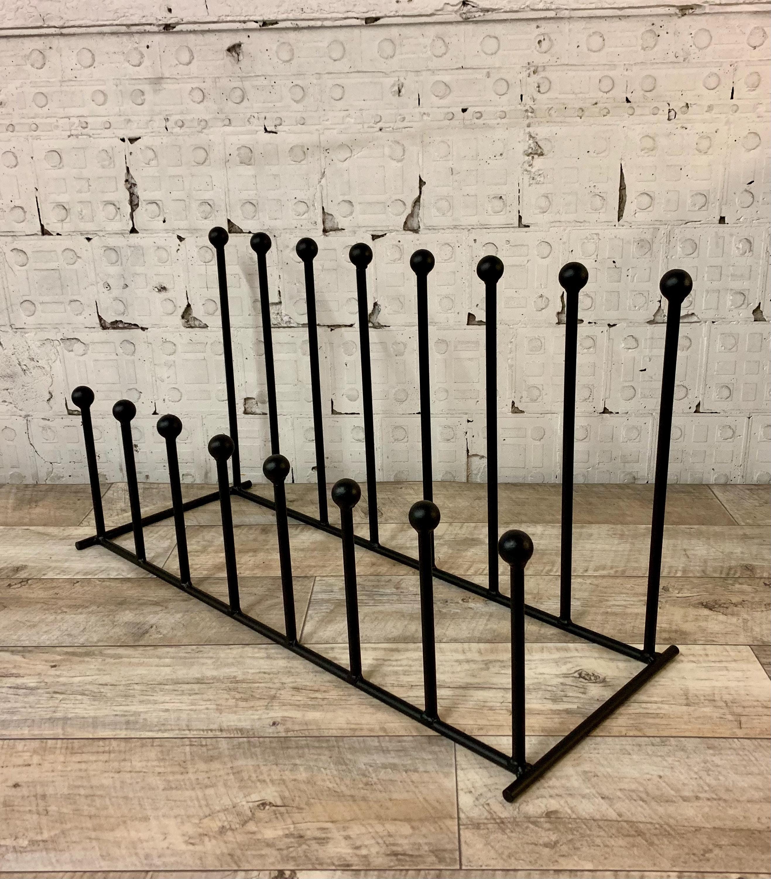 Handmade in UK Black Wrought Iron Steel Metal Welded Two Row Family Free Standing 8 Pair Wellington Welly Walking Boot Rack Stand Storage Etsy UK