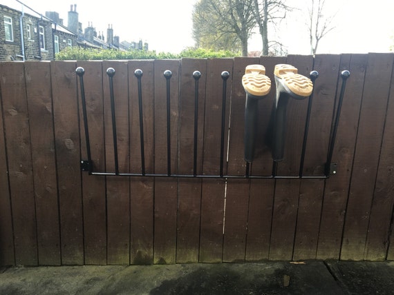 wrought iron welly boot rack