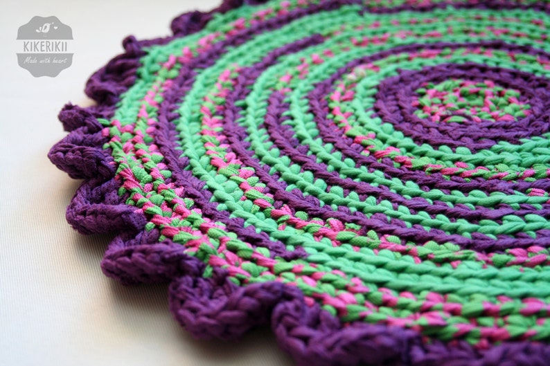 SALE Crochet Rag Rug Chair Seat Cushion Reuse Chair Pad Table Etsy