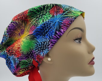 Women's surgical scrub hats, or scrub caps-Your own Fireworks
