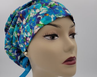 Women's surgical scrub hats, or scrub caps-Petals Lawns Evening