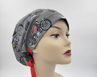 Women's surgical scrub hats, or scrub caps-Smooth Biker