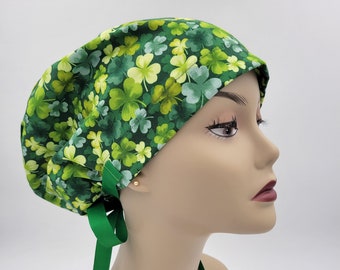 Women's surgical scrub hats, or scrub caps -Four Leaves Clover