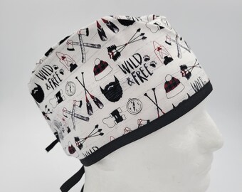 Men's surgical scrub hats, or scrub caps -Wild & Free  Cotton 100%