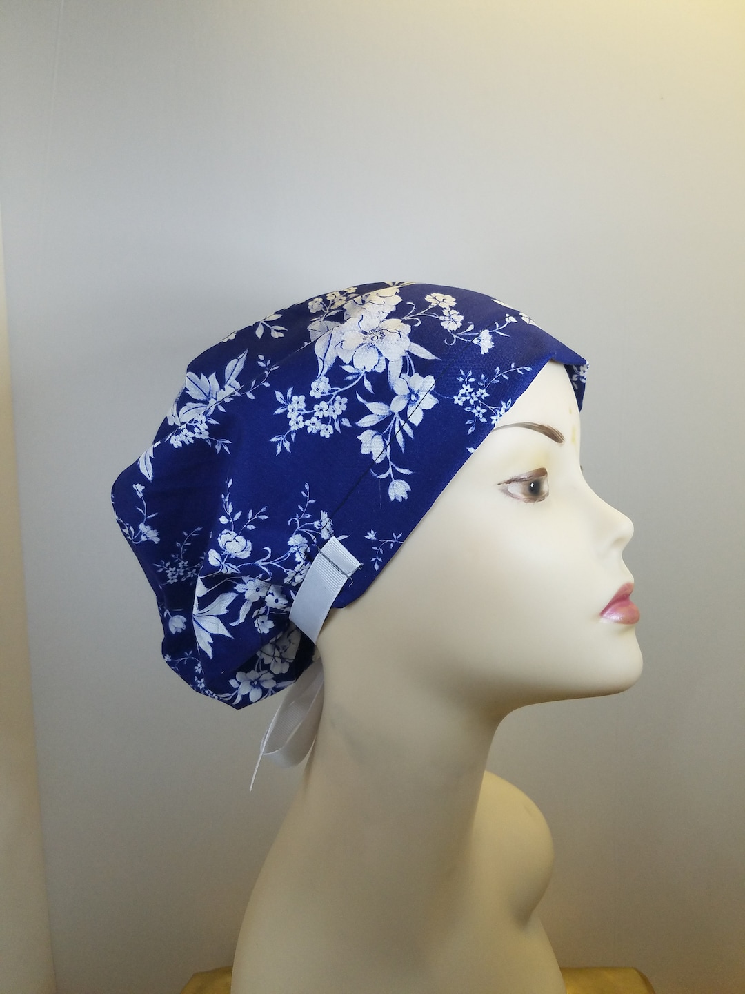 Women's Surgical Scrub Hats, or Scrub Capsporcelain Flowerscotton 100