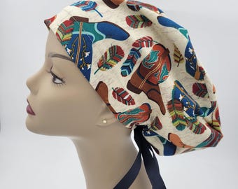 Women's surgical scrub hats, or scrub caps -Boots & Feathers