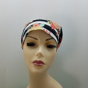 Women's surgical scrub hats, or scrub caps-Spring on Stripes image 2