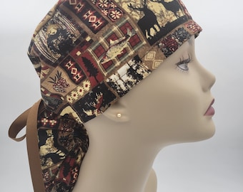 Surgical Cap ponytail style-Hunting Season-cotton 100%