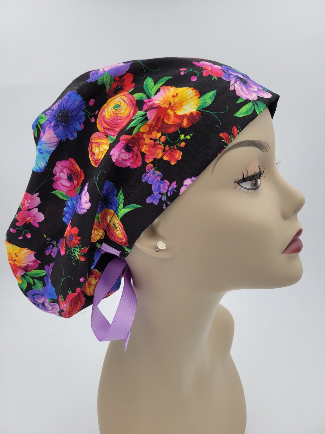 Women's Surgical Scrub Hats, or Scrub Caps Magic Floral - Etsy