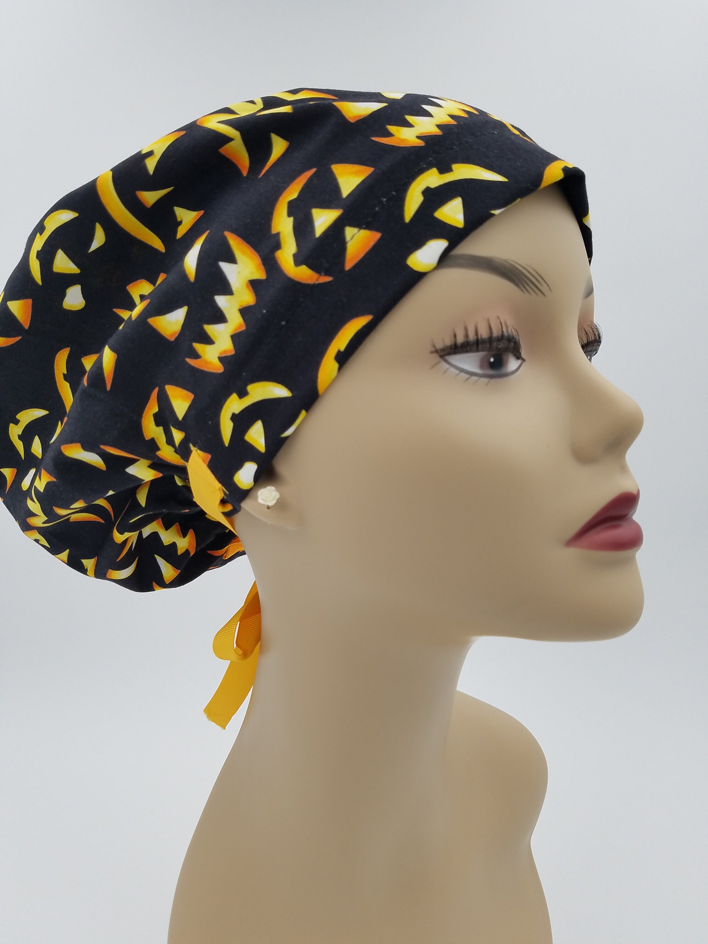 Women's surgical scrub hats, or scrub caps-Spooky faces