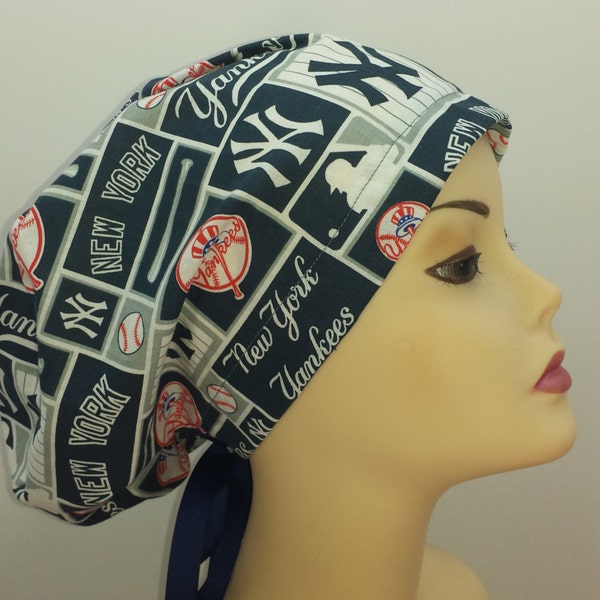 Women's surgical scrub hats, or scrub caps-NY Yankees Blue