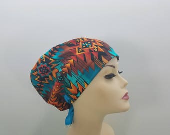 Women's surgical scrub hats, or scrub caps-Aztec