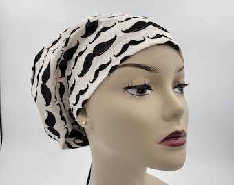 Women's surgical scrub hats, or scrub caps- Mustache Respect