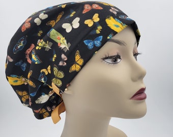 Women's surgical scrub hats, or scrub caps-Butterflies & feathers