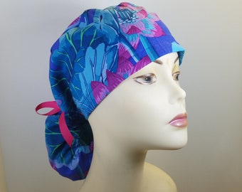 Blue Sky Scrub Hat Ponytail Scrub Cap 
