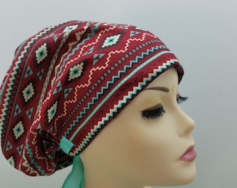 Women's surgical scrub hats, or scrub caps- Aztecan Minty
