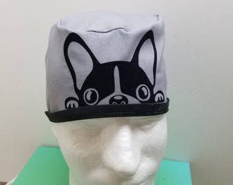 Unisex's surgical scrub hats, or scrub caps -French Bulldog - Cotton 100%