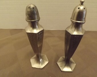 Stainless Steel Salt & Pepper Shakers - Marked