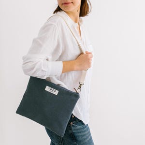 OFFER: Stylish Blue Crossbody Bag - Minimalist Design for Comfort and Versatility