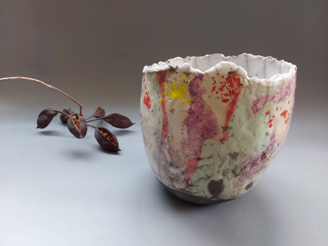Hand Made Ceramic Raku Bowl, Raku Pottery, Unique Gift for Ceramic ...