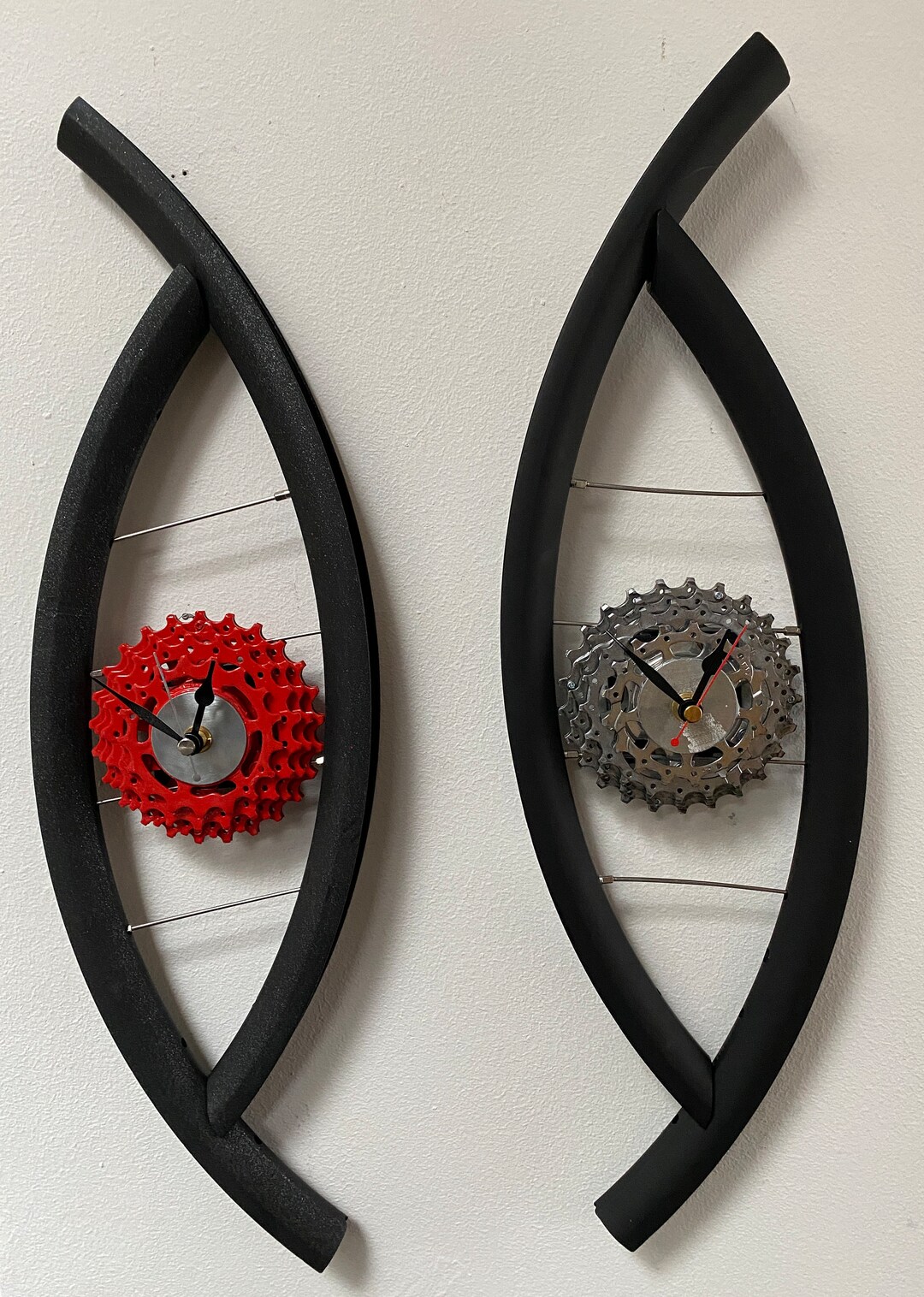 Picture of Upcycled Bike Wheel Wall Clock, Cycling Sprocket Gear Art - Etsy