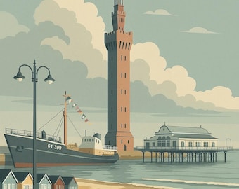 Grimsby Cleethorpes Heritage - Vintage Style Travel Poster