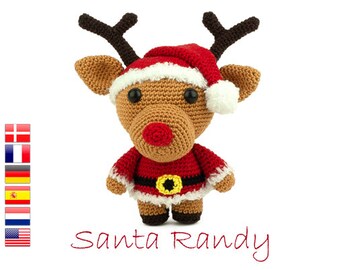 Crochet pattern Santa Randy Amigurumi - Christmas - reindeer - stuffed animal