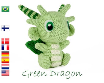 Patrón de crochet Dragón Verde