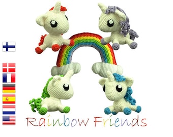 Crochet pattern Rainbow Friends Amigurumi