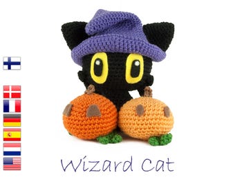 Crochet pattern Wizard Cat (Amigurumi)