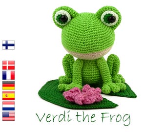 Crochet pattern Verdi the Frog Amigurumi