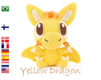 Crochet pattern Yellow Dragon (Amigurumi)