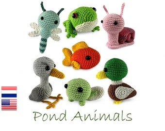 Crochet pattern for beginners - Pond Animals - Amigurumi