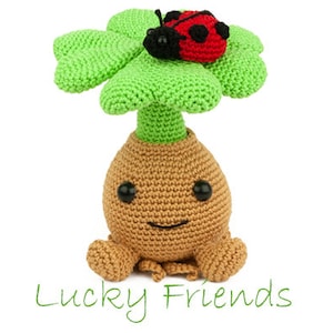 Crochet patten Lucky Friends - Amigurumi - stuffed animal - four-leaf clover - ladybug