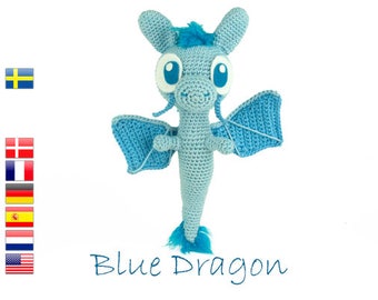 Crochet pattern Blue Dragon