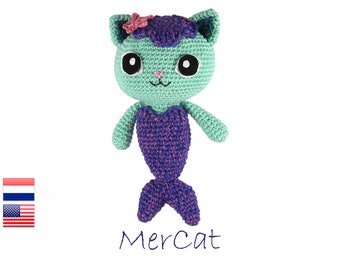 Crochet pattern MerCat - Gabby's Dollhouse - anigurumi - stuffed animal