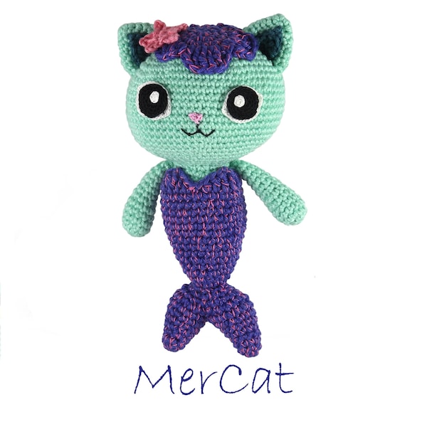 Crochet pattern MerCat - Gabby's Dollhouse - anigurumi - stuffed animal