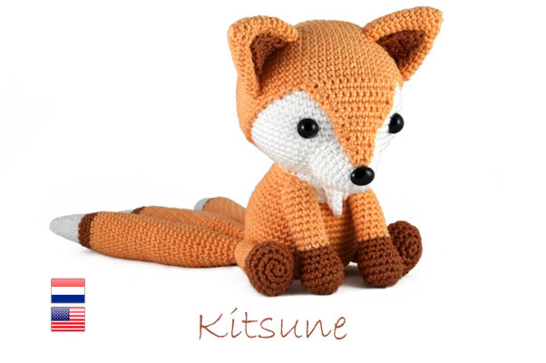 Crochet Pattern Kitsune Amigurumi Fox Stuffed Animal Plush Toy Etsy