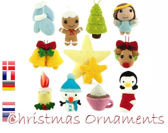 Crochet pattern Christmas Ornaments - 11 patterns - Amigurumi