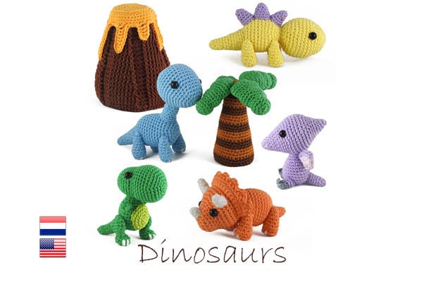 Crochet pattern for beginners - Dinosaurs (amigurumi)