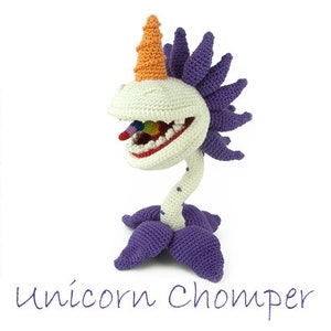 Crochet pattern Unicorn Chomper - Amigurumi - Plants vs Zombies