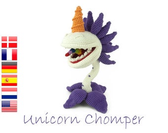 Crochet pattern Unicorn Chomper - Amigurumi - Plants vs Zombies