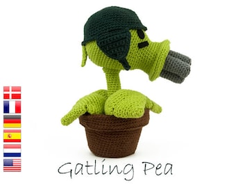 Crochet pattern Gatling Pea (Plants vs Zombies)