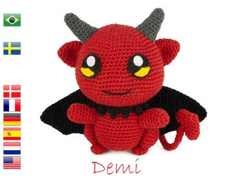 Crochet pattern Demi - amigurumi - demon - devil - plush - toys